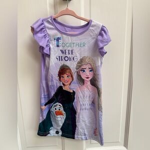 NWOT Disney 2T Girls Frozen Together Strong Elsa Anna Short Sleeve Nightgown